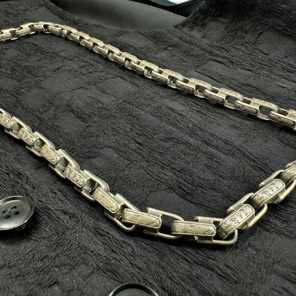 JOHN VARVATOS "Distressed" Chain Necklace in Sterling MSRP $1598 - Picture 3 of 7